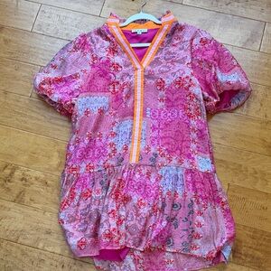 THML Pink and Orange Patterned Mini Dress